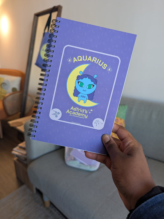 Aquarius Tarot Card Spiral Notebook