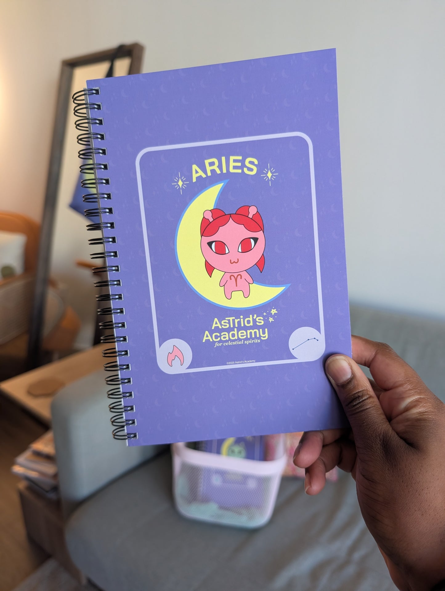 Aries Tarot Card Spiral Notebook
