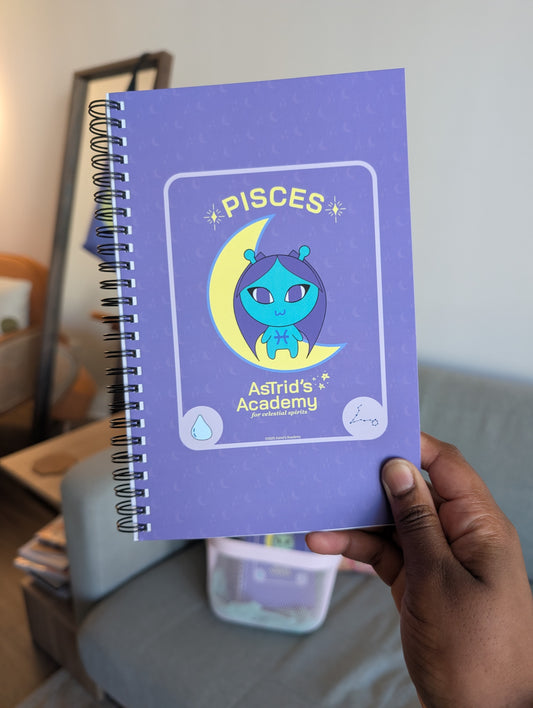 Pisces Tarot Card Spiral Notebook