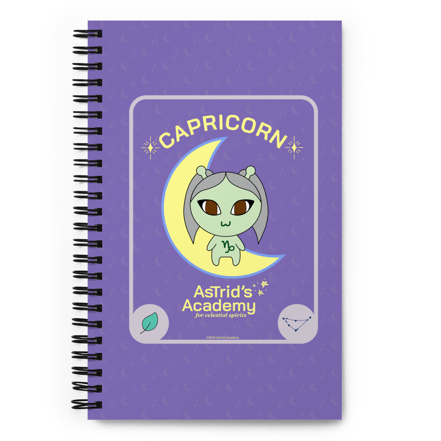 Capricorn Tarot Card Spiral Notebook